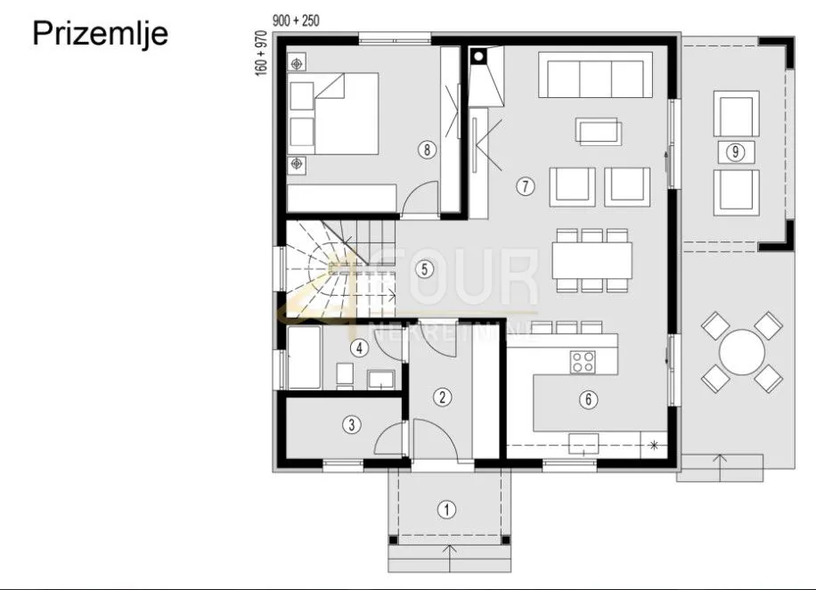 otok krk, vrbnik, kuća s pogledom na more, 152m2, terasa - slika 21