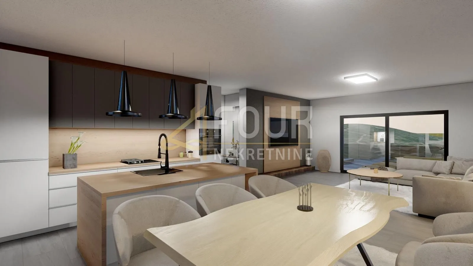 otok krk, vrbnik, novogradnja, 111.30m2, 2s+db, terasa, okućnica i bazen - slika 4