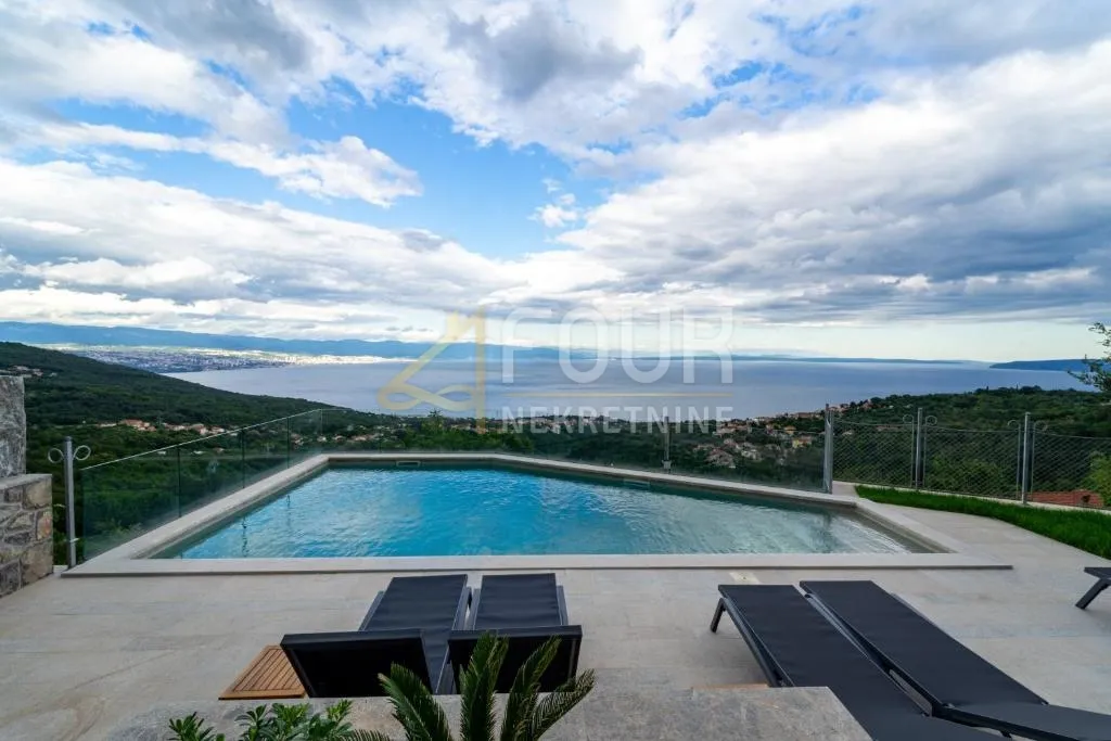 Opatija, Poljane, kuća s bazenom i panoramskim pogledom na more - Poljane, Opatija