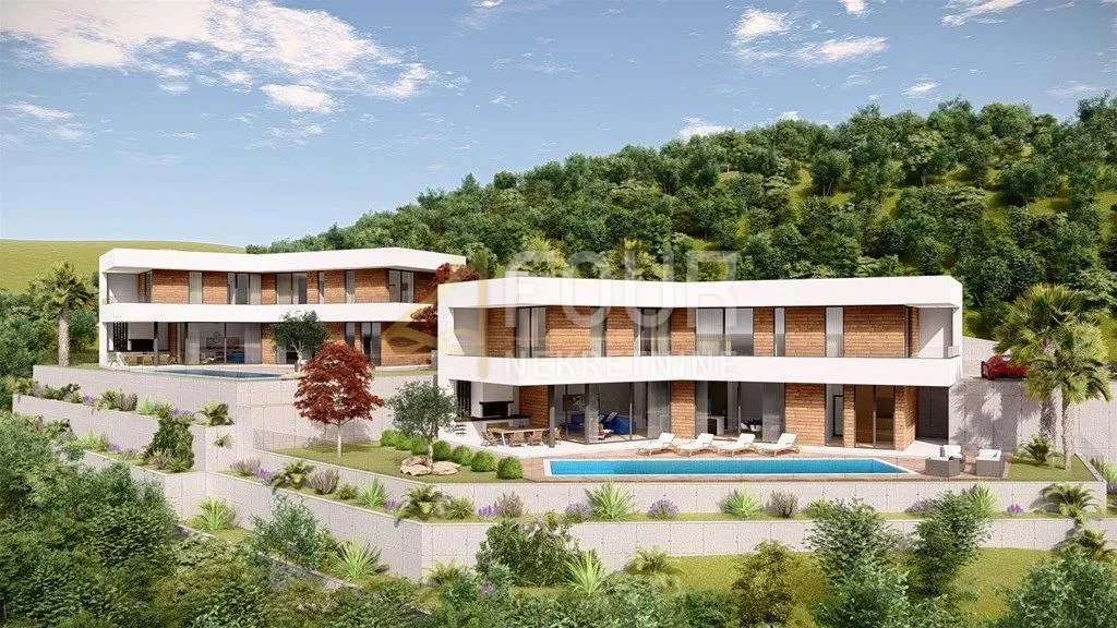 mošćenička draga, građevinsko zemljište, projekt za 2 vile - slika 3