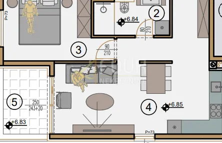 rijeka, srdoči, novogradnja, 1s+db, lođa - slika 4