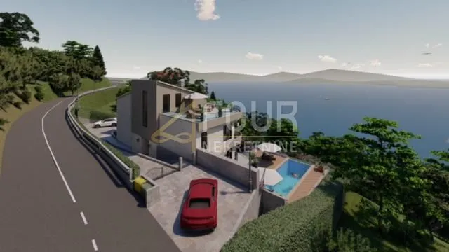 mošćenice, zemljište za vilu s bazenom, panoramski pogled - slika 13