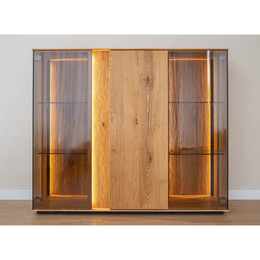 staklena vitrina collodi 135x115cm, materijal: masivno drvo hrast - slika 14