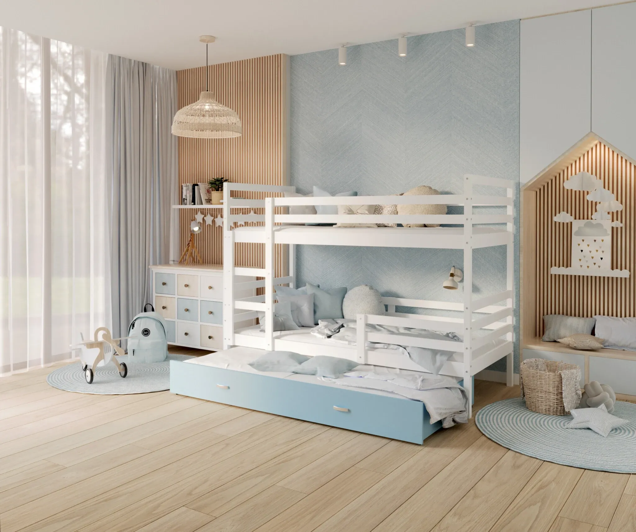 jacek 3 krevet na kat s dodatnim krevetom – 190×80 - slika 4