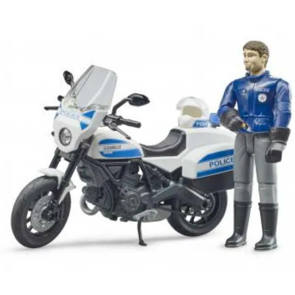 bruder policijski motor scrambler ducati sa policajcem - slika 2