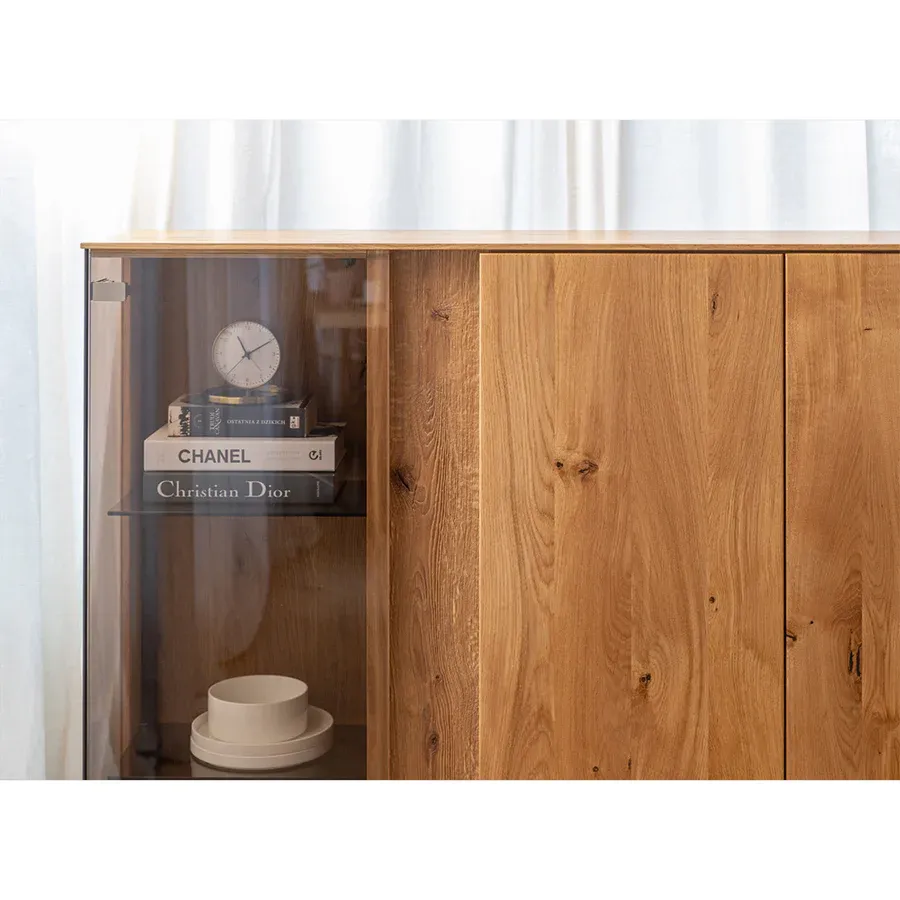 vitrina collodi 135x115cm, materijal: masivno drvo hrast - slika 4
