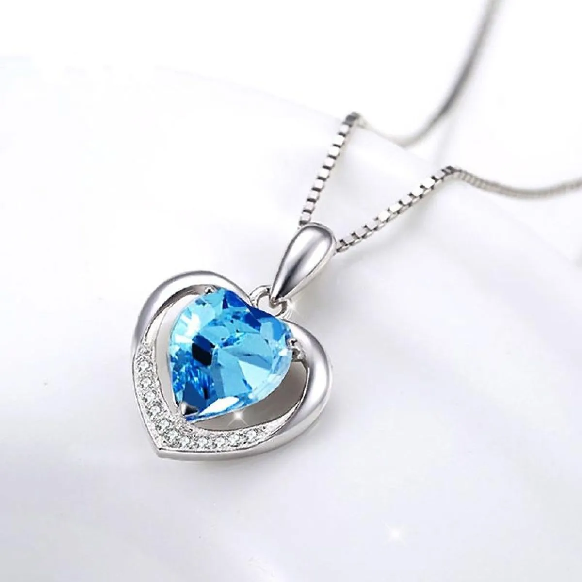 ogrlica heart of the ocean sa plavim i rozim kamenom - slika 5