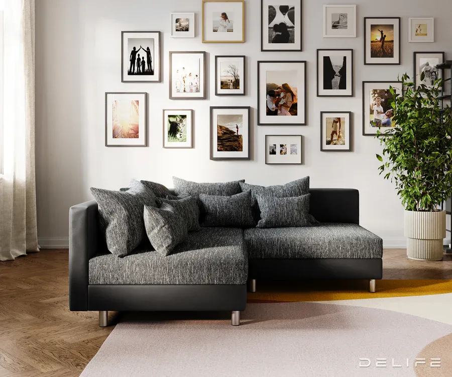 kutna garnitura clovis 200x185cm, materijal: strukturirana tkanina - slika 2