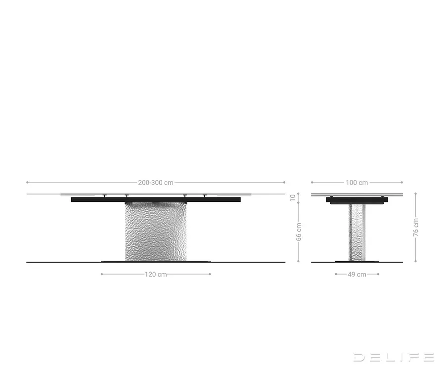blagovaonski stol edge, 200/300x100, materijal: keramika laminam - slika 7