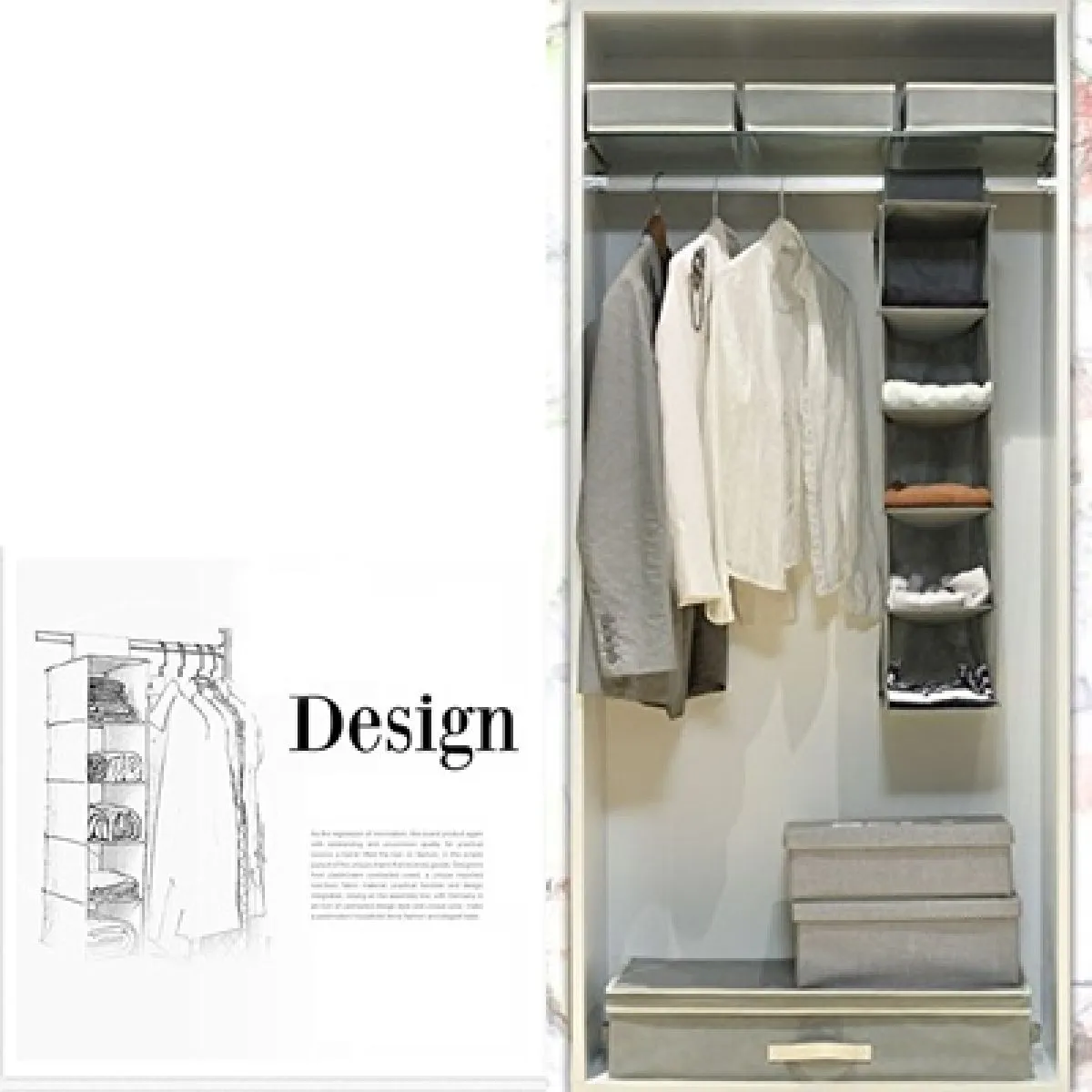 organizator za ormar 5 grey - slika 4