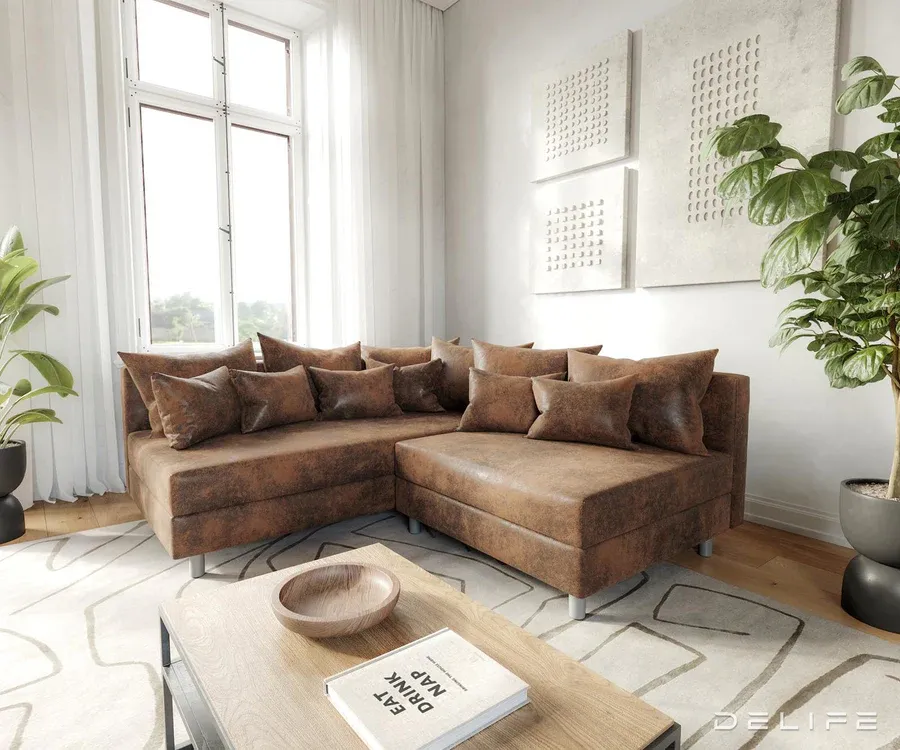 kutna garnitura clovis 200x185cm, materijal: mikrovelur - slika 2