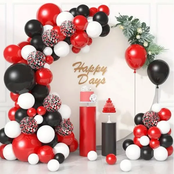 luk od balon - red and black (120 balona u setu) - slika 8