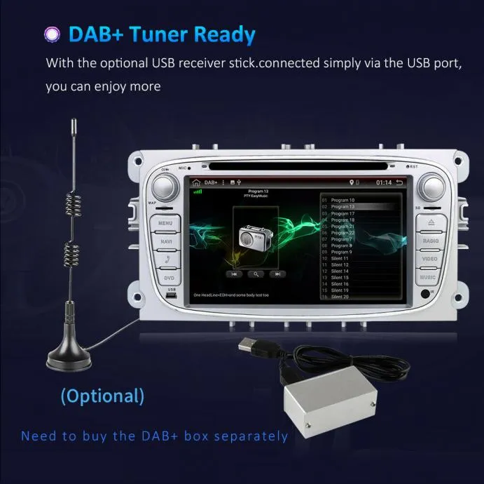 2din radio android ford focus original gps srebrni - slika 9