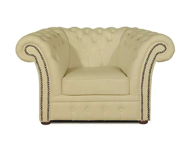 Chesterfield Fotelja Winfield Basic Leather | 1-sjedište | Vanilla - Ježdovec, Zagreb