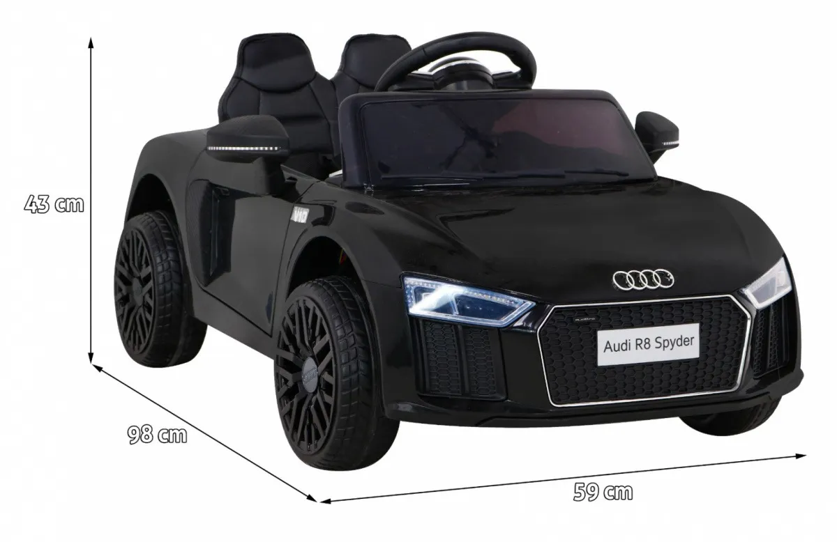 licencirani auto na akumulator audi r8 - crni - slika 2
