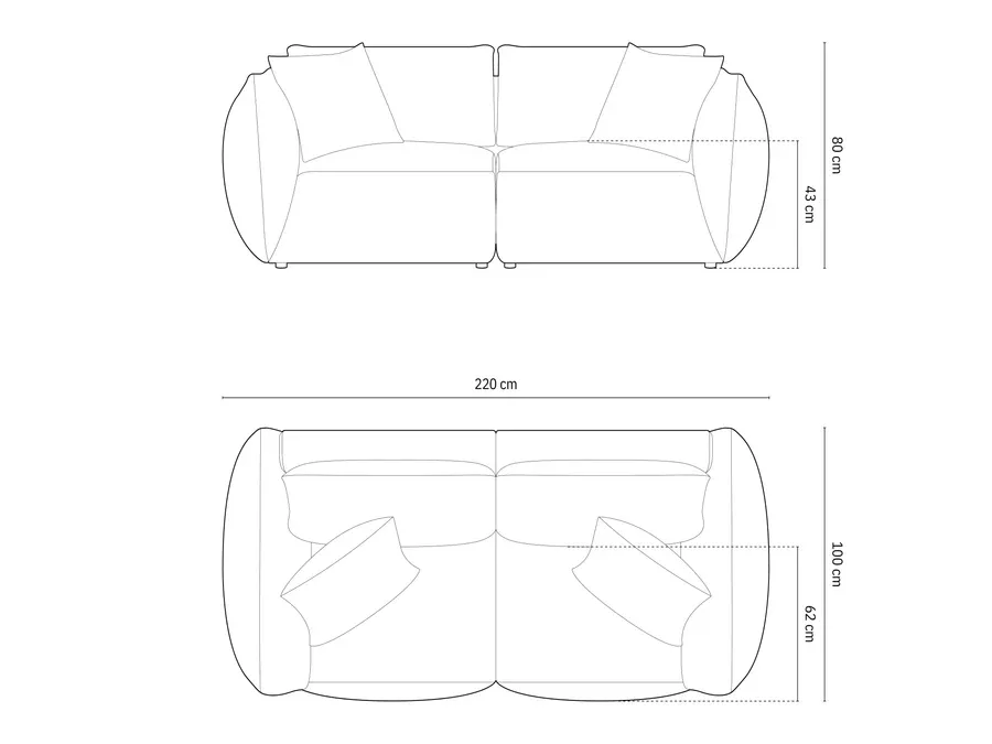 sofa chris 220x100cm, materijal: baršun - slika 4