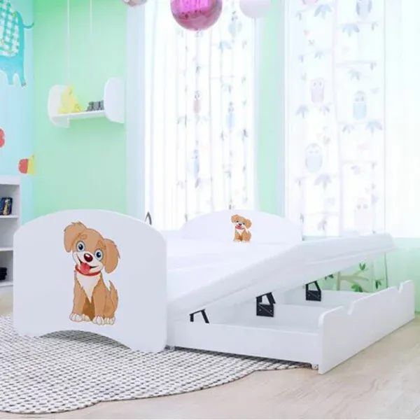 Drveni dječji krevet Happy psić s dodatnim ležajem – 160×80 - Vidovec