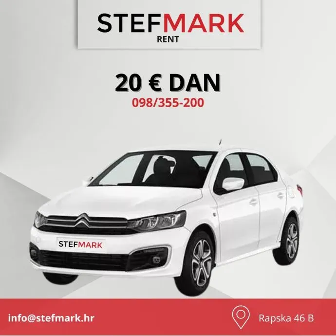 Najam Auta Zagreb / Dan 20 € / Rent A Car