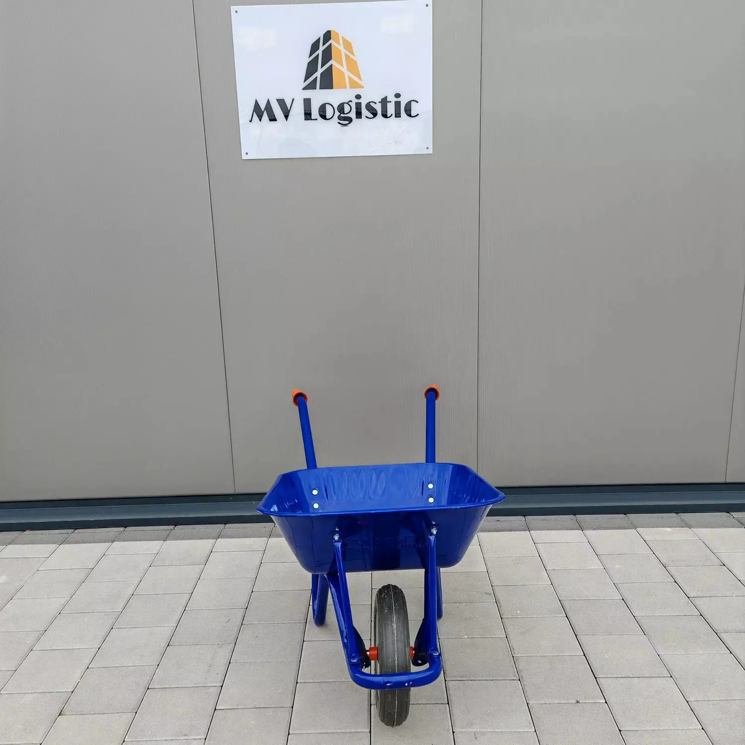 građevinska kolica - montažna plava - puna guma - slika 3