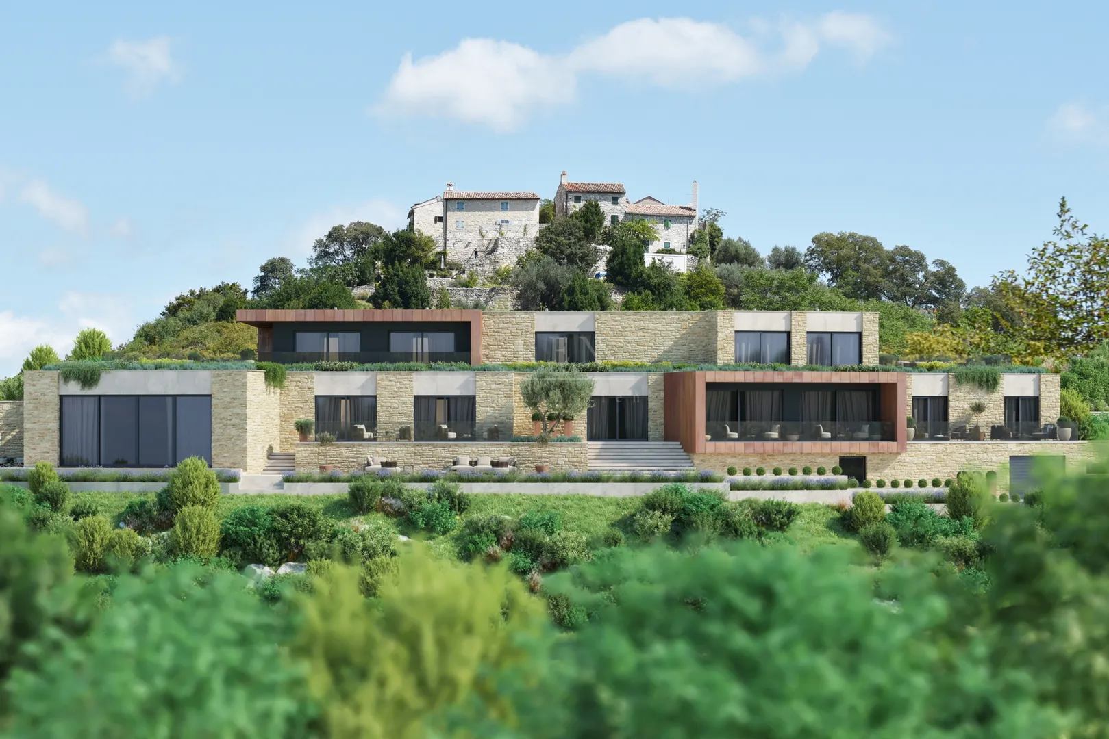 Jedinstveno na tržištu, projekt sa građevinskom za vilu sa pogledom na more od 1100 m2 sa - Buje