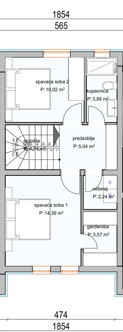 prodaja novogradnja, dvoetažni stan 88,27m2 neto,srima vodice! - slika 9