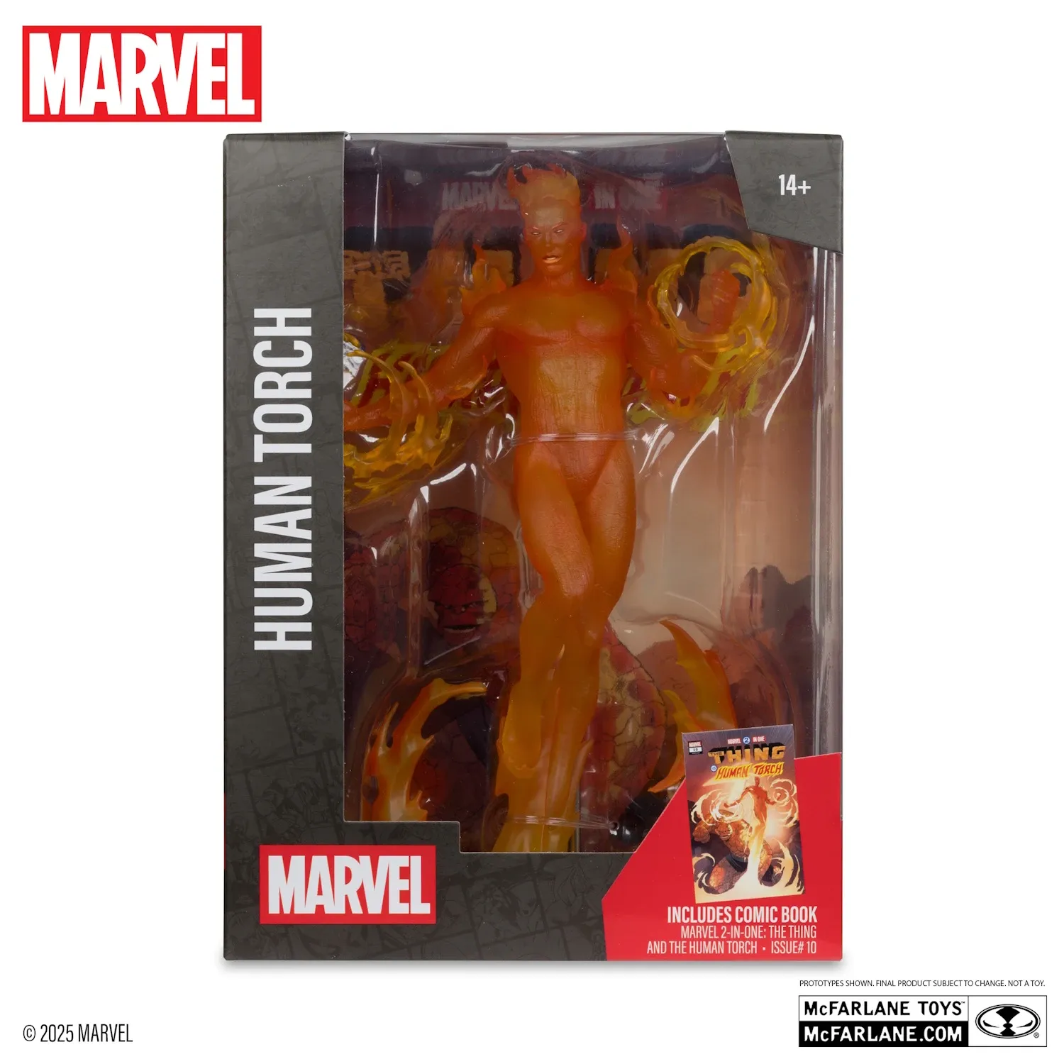 mcfarlane marvel – human torch figura, 29cm + stripmarvel 2-in-one #10 - slika 8