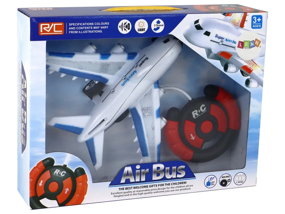 rc airplane remote controlled white aerobus lights sounds - slika 3