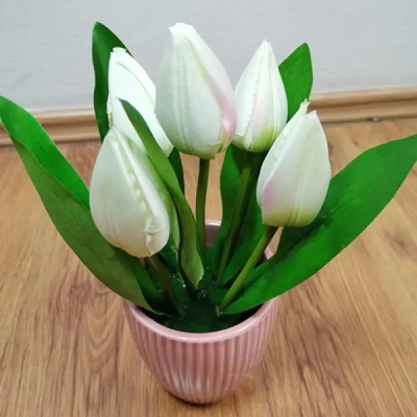 umjetni tulipani u tegli - slika 2