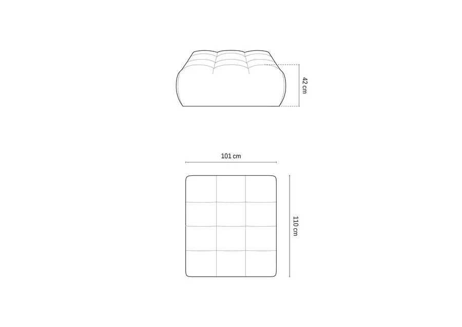 bloom tabure 101x110 cm, materijal: strukturirana tkanina - slika 4