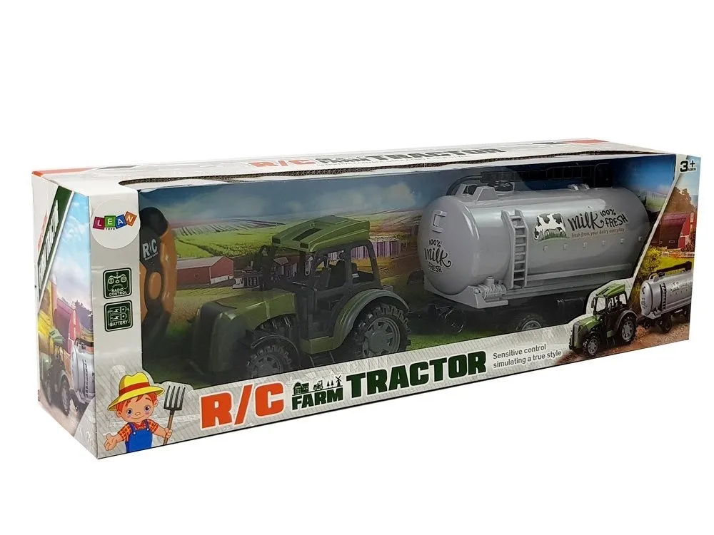 green tractor with milk tank trailer remote control 2.4g - slika 6