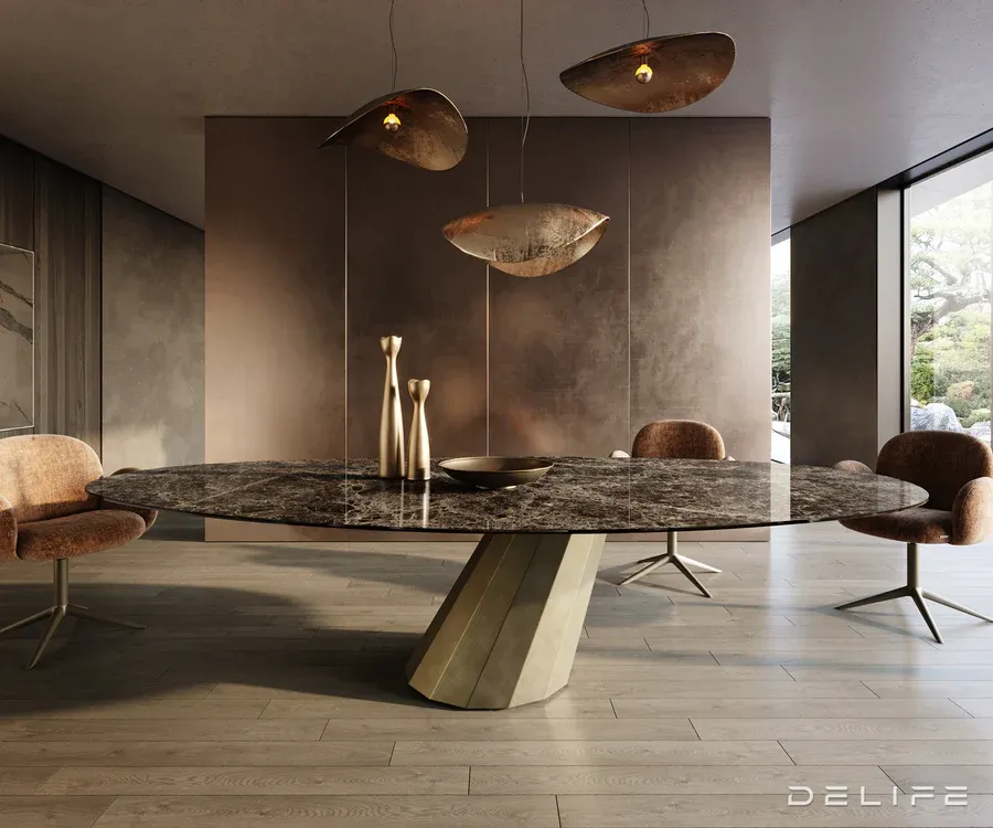 blagovaonski stol edge 315x150cm, materijal: keramika laminam emperado - slika 2
