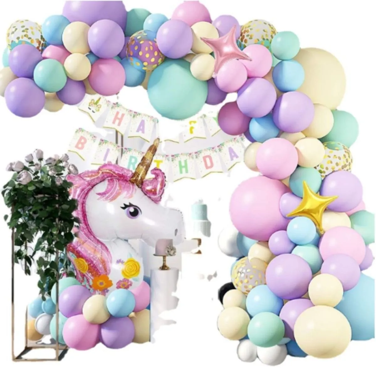 luk od balona - unicorn party (138 balona u setu) - slika 5