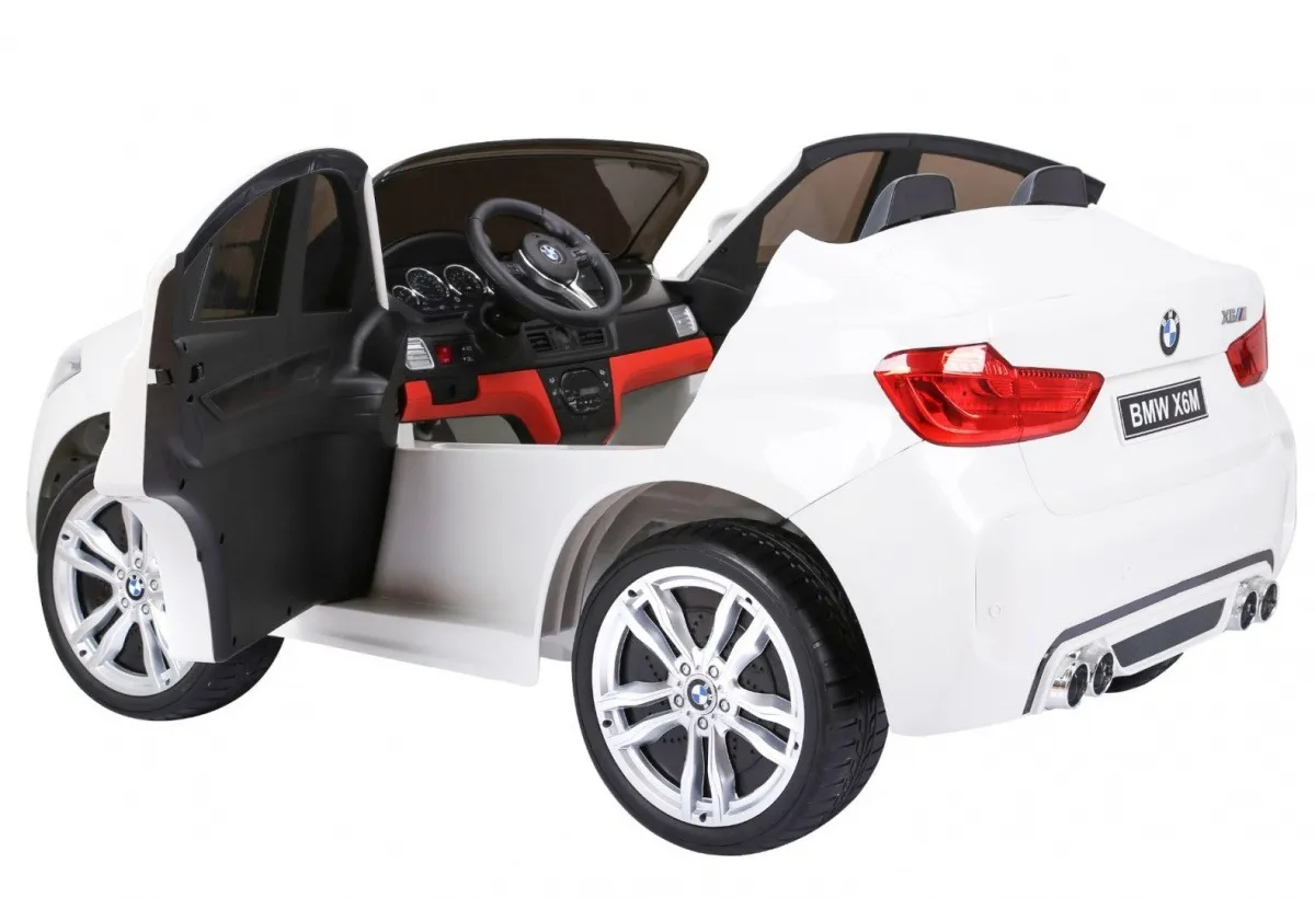 licencirani auto na akumulator bmw x6m xxl - dvosjed - bijeli - slika 4