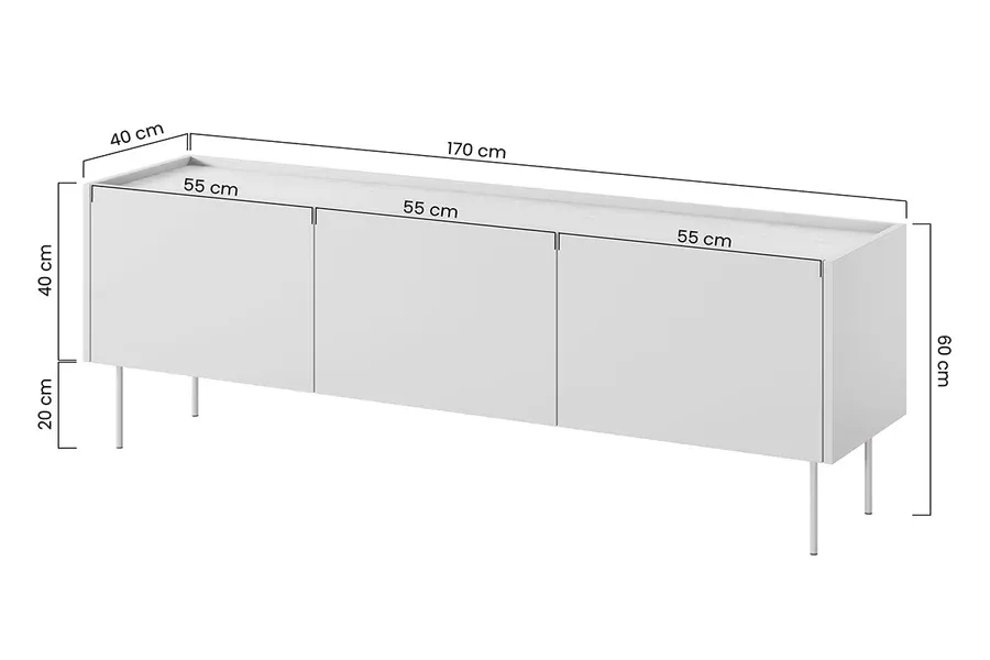 komoda desin 170cm, 3 vrata, materijal: mdf - slika 7