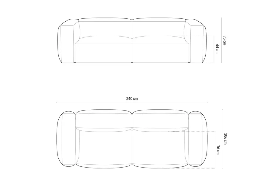 sofa martina, 240x106cm, materijal: strukturirana tkanina - slika 5