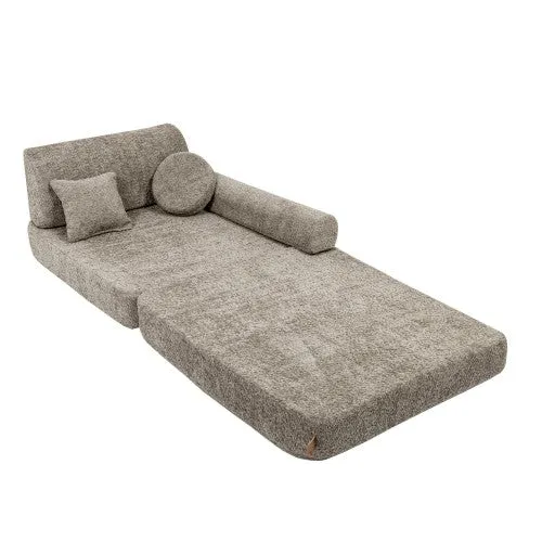 velika modularna sofa za djecu - premium bukle, bež boje - slika 3