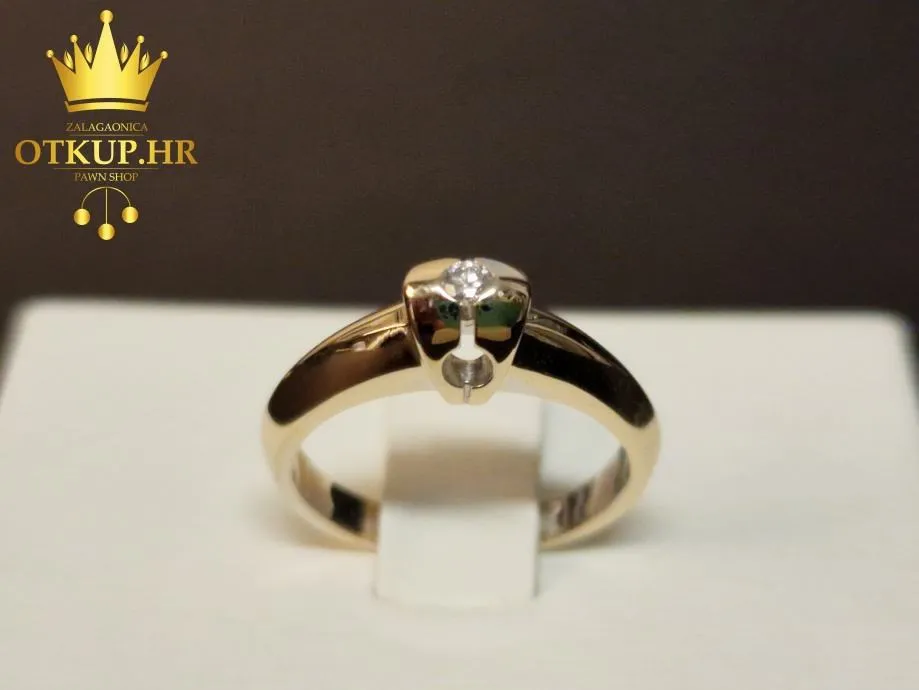 ZLATNI PRSTEN S DIJAMANTOM 0.05ct 18k / R1, RATE ! - Zagreb