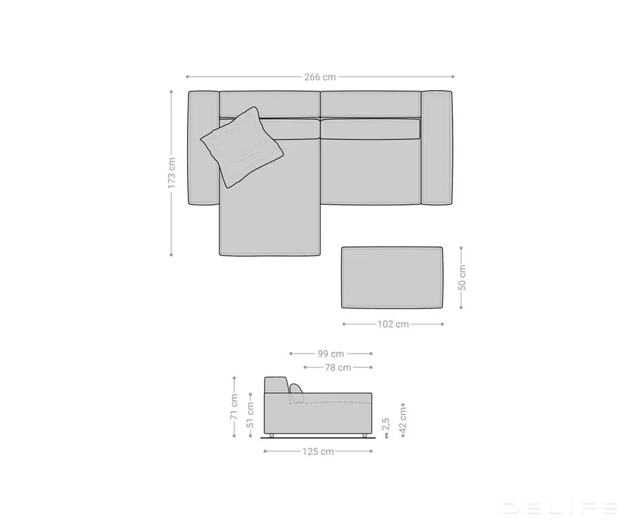 kutna garnitura sirpio xl 266x173cm, materijal: mikrofibra - slika 9