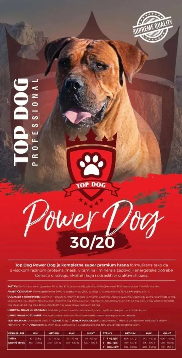 TOP DOG PROFESIONAL 20kg POWER 30/20 - Đakovo