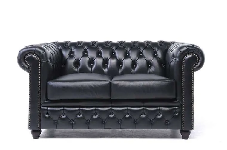 Chesterfield Dvosjed Original Leather | 2-sjedišta | Black - Ježdovec, Zagreb
