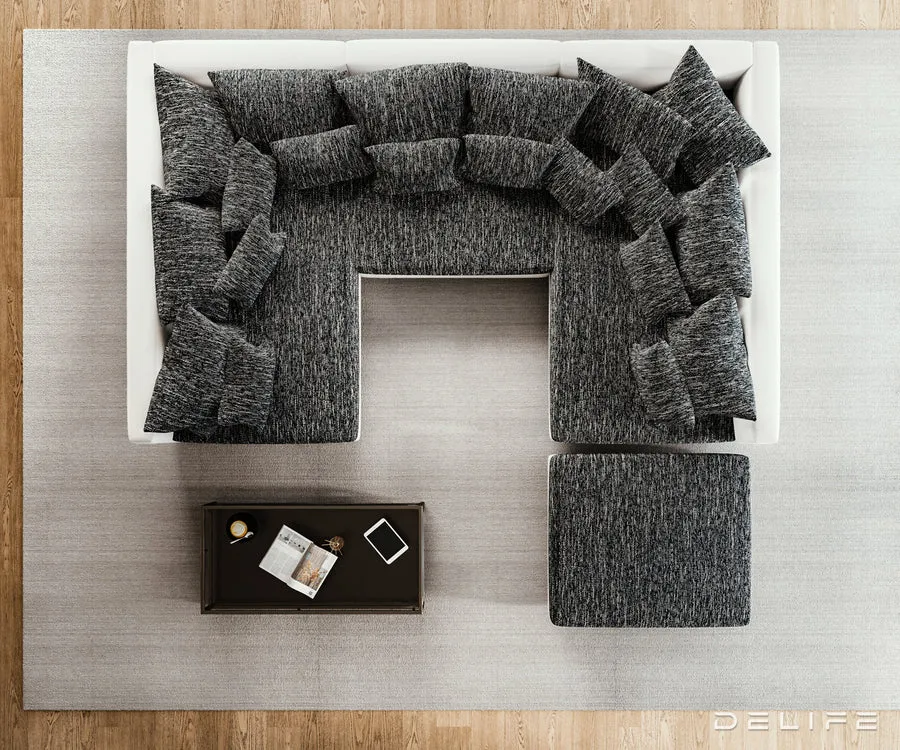 kutna garnitura clovis 300x185cm, materijal: strukturirana tkanina - slika 4