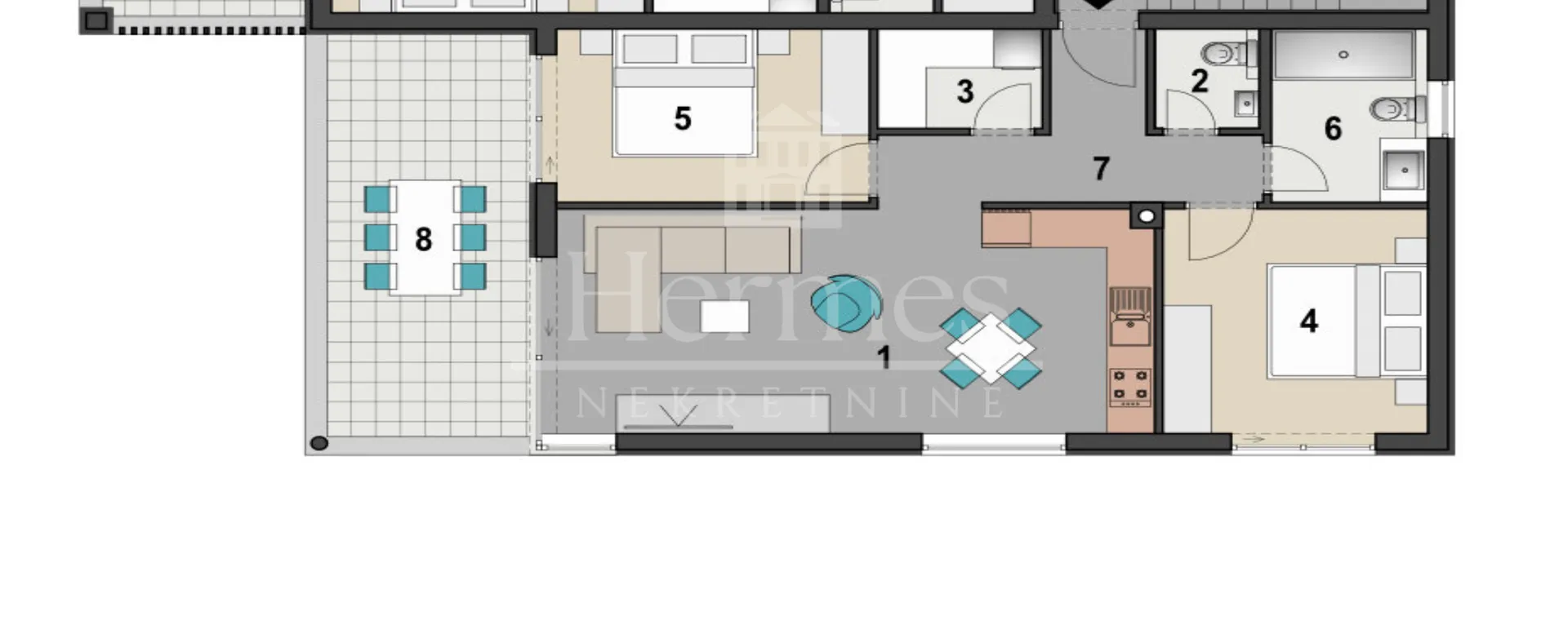 3-sobni penthouse s terasom i pogledom na more - s6! novogradnja, mandre, otok pag - slika 12