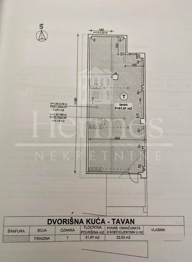3-sobni stan s tavanom, šalata, za adaptaciju - slika 23