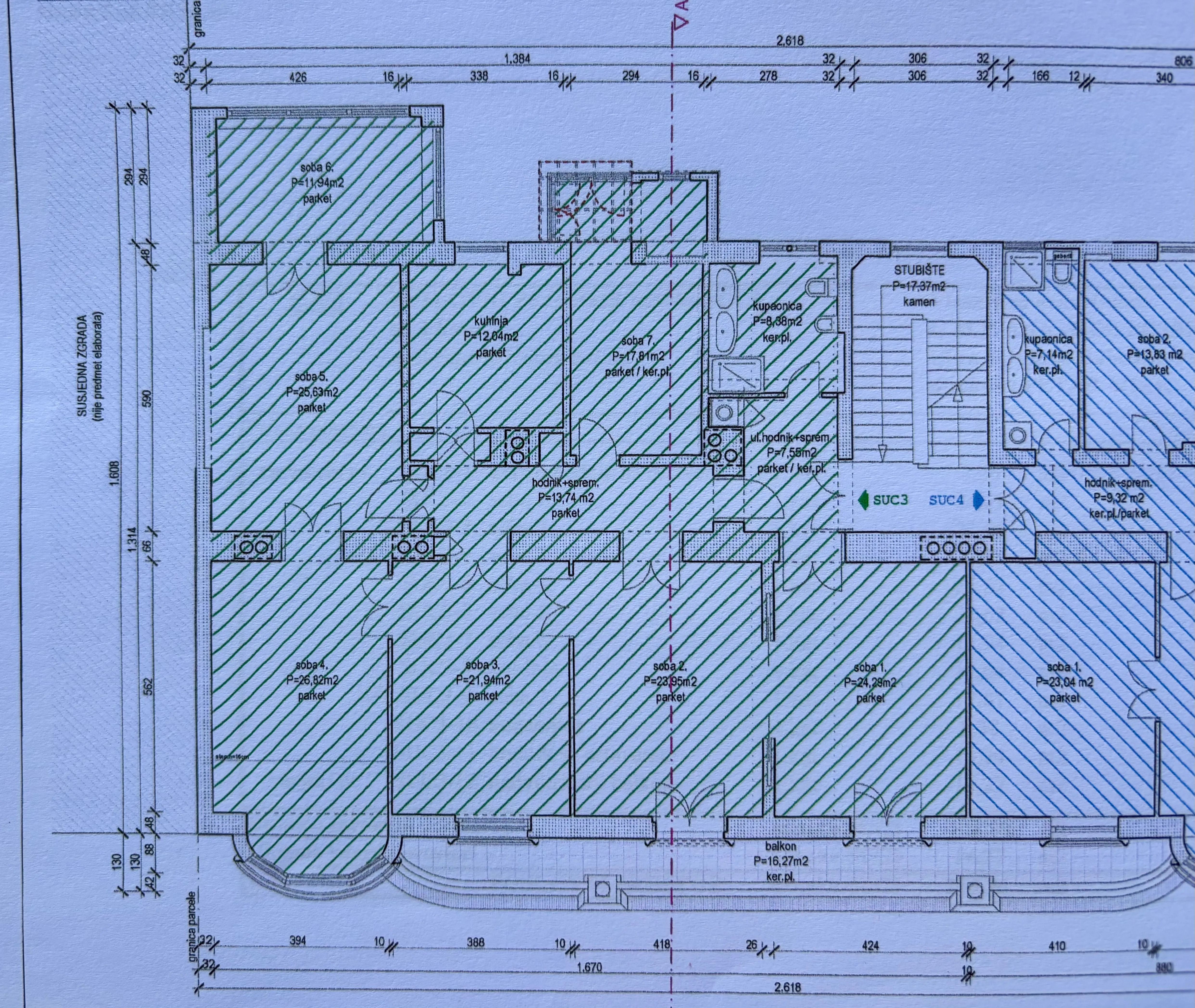 graðanski stan kao poslovni prostor (ured), visoki stropovi, 8 soba, 200 m2 - slika 25