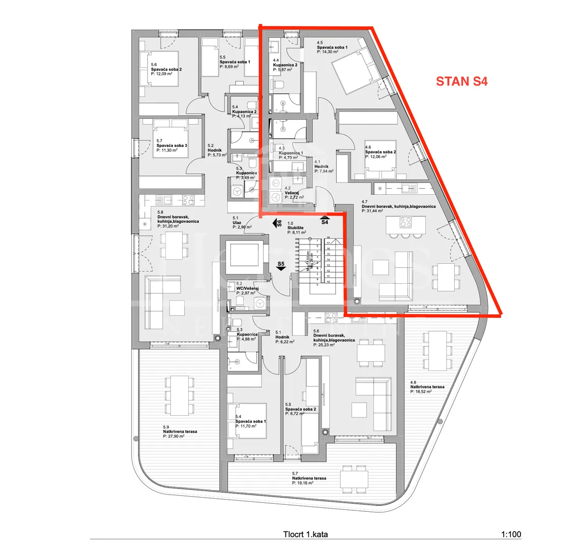 3-sobni stan s4, novogradnja, 50 m od mora i plaže, vodice, lungomare - slika 16