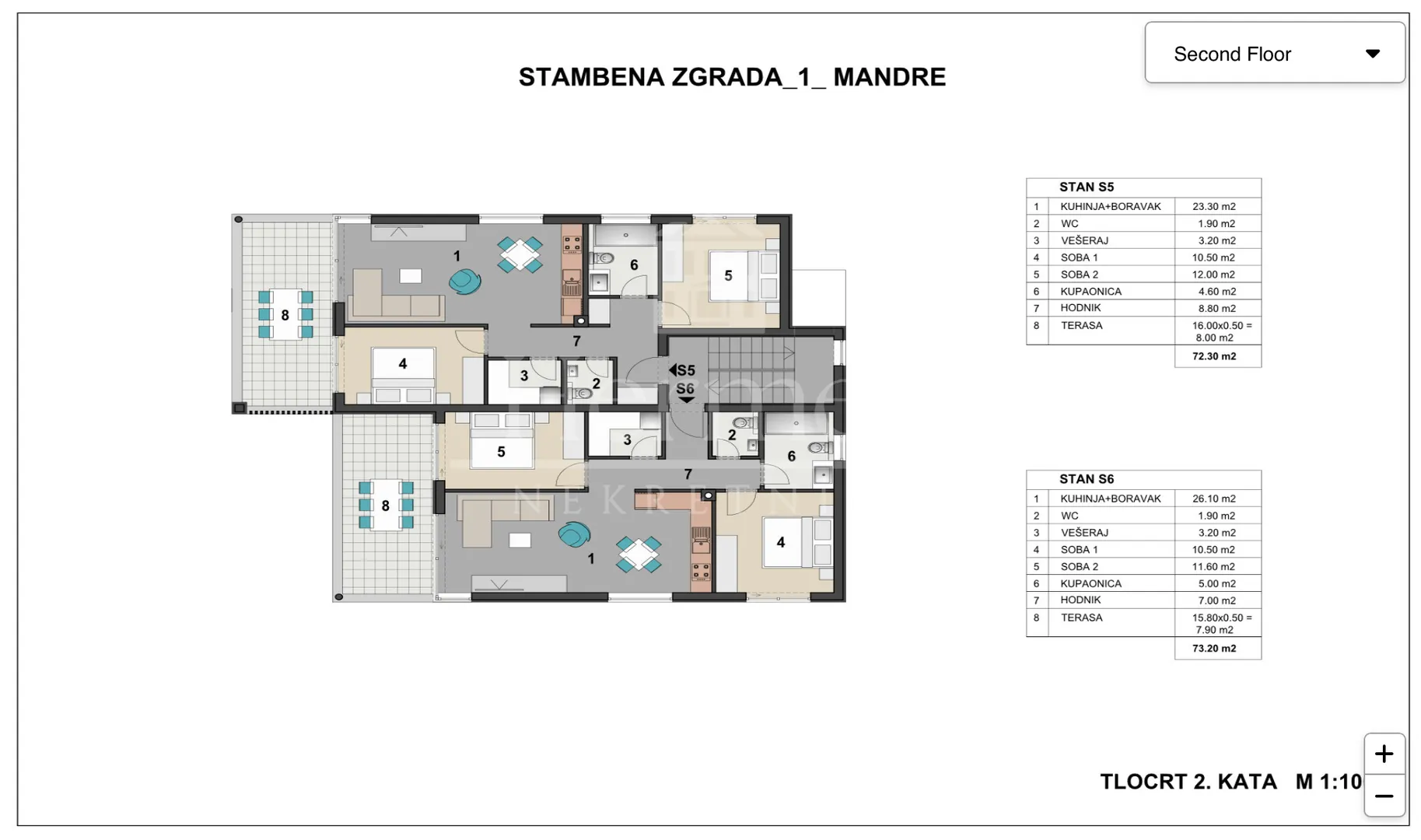 3-sobni penthouse s terasom i pogledom na more - s6! novogradnja, mandre, otok pag - slika 11