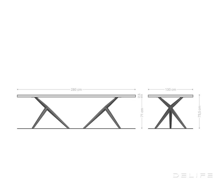 blagovaonski stol edge 280x130cm, materijal: hrast - slika 6