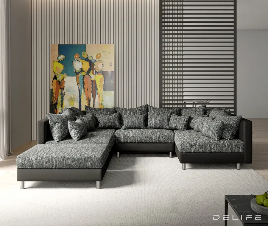 kutna garnitura clovis 300x185cm, materijal: strukturirana tkanina - slika 2
