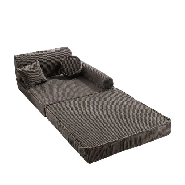 velika modularna sofa za djecu - premium korduro smeđa - slika 4