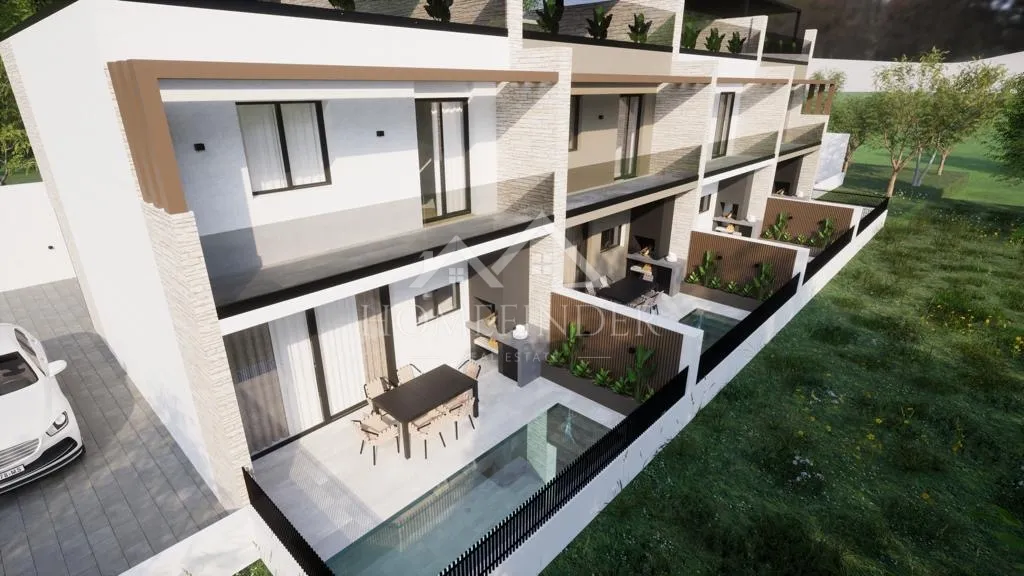 luksuzna kuća u nizu s bazenom, 100m2, vodice, novogradnja, s1 - slika 2
